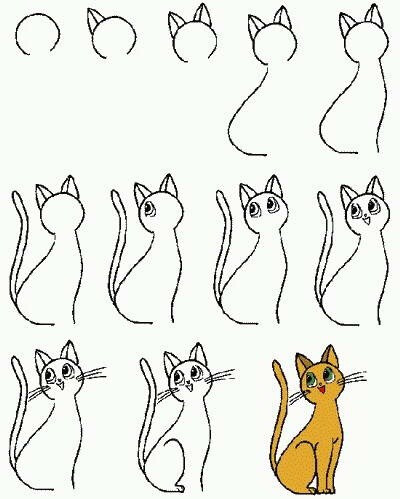 一笔画猫_笔画猫咪_卡通简笔画猫